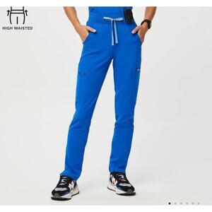 Figs Women’s High Waisted Yola Skinny Scrub Pants Blue Small/Petite